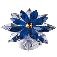 Blue crystal snowflake 12cm - 4,75in Led lamp or decorative flameshade for lamps and gravestones
