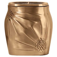 Flowers pot 18x17cm - 7x6,5in In bronze, with brass inner, wall attached 1298-A1