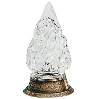 Flame en verre 12x5cm En verre avec griffe en bronze 2222