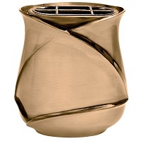 Flowers pot 19cm - 7,80in In bronze, with copper inner, ground attached 2642/R