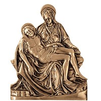 Placa de pared Pietà 28x35cm Aplicación en bronce para lápida 3005