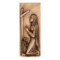 Placa de pared La Virgen 28cm Aplicación en bronce para lápida 3024