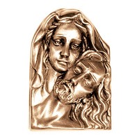 Placa de pared Pietà 11x7,5cm Aplicación en bronce para lápida 3137
