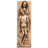 Placa de pared Pietà 50x15cm Aplicación en bronce para lápida 3166-50