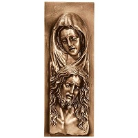 Placa de pared Pietà 35x13cm Aplicación en bronce para lápida 3172-35