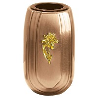 Flowers vase 12,5x7,5cm - 5x3in In bronze, with plastic inner, ground attached 717-P16