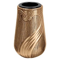 Flowers vase 12,5x8cm - 5x3in In bronze, with copper inner, wall attached 477-R27