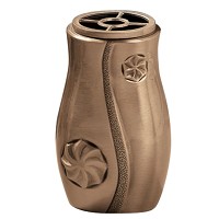 Flowers vase 18,5x11cm - 7,3x4,3in In bronze, with copper inner, ground attached 8870-R1
