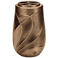 Flowers vase 20x10cm - 8x4in In bronze, with plastic inner, ground attached 9420-P4