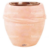 Vasca portafiori Chordè 19cm In marmo Rosa Bellissimo, interno in rame