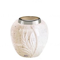 Base de lámpara votiva Spiga 10cm En marmol Calizia, con casquillo de acero