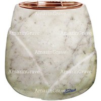 Macetero para flores Liberti 19cm En marmol de Carrara, interior en cobre