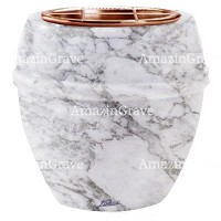 Blumenkäste Chordè 19cm Carrara Marmor, Kupfer Innen