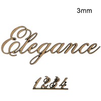 Letters and numbers Elegance, in various sizes Single fret-worked bronze plaque 3mm
