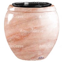 Flowers pot Amphòra 19cm - 7,5in In Pink Portugal marble, plastic inner