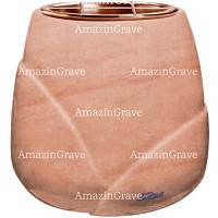 Vasca portafiori Liberti 19cm In marmo Rosa Portogallo, interno in rame