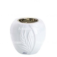 Base de lámpara votiva Spiga 10cm En marmol Sivec, con casquillo niquelado empotrado