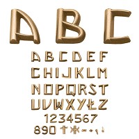Letras y números Thomas, en varios tamaños Caracteres individuales en bronce