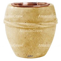 Flowers pot Chordè 19cm - 7,5in In Trani marble, copper inner