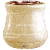 Jardinière Calyx 19cm En marbre Trani, intérieur cuivre