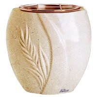 Jardinière Spiga 19cm En marbre Trani, intérieur cuivre