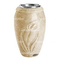 Vase à fleurs Calla 20cm En marbre Trani, intérieur acier