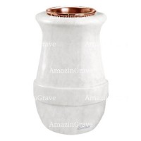 Vase à fleurs Calyx 20cm En marbre Sivec, intérieur cuivre