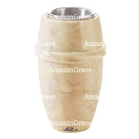 Vase à fleurs Chordé 20cm En marbre Botticino, intérieur acier
