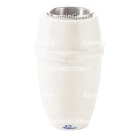 Vase à fleurs Chordé 20cm En marbre Sivec, intérieur acier