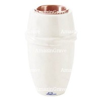 Vase à fleurs Chordé 20cm En marbre Sivec, intérieur cuivre