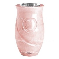 Vase à fleurs Cuore 20cm En marbre Rose Portugal, intérieur acier