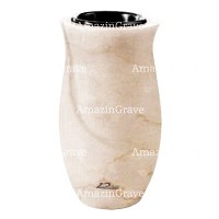 Vase à fleurs Gondola 20cm En marbre Botticino, intérieur en plastique