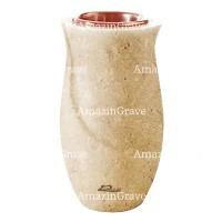 Vase à fleurs Gondola 20cm En marbre Trani, intérieur cuivre