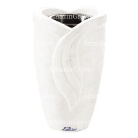 Vase à fleurs Gres 20cm En marbre Sivec, intérieur en plastique
