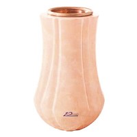 Jarrón para flores Leggiadra 20cm En marmol Rosa Bellissimo, interior en cobre