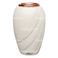 Vaso portafiori Soave 20cm In marmo Bianco puro, interno in rame