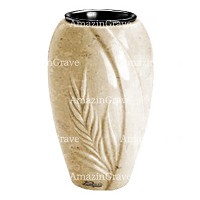 Vase à fleurs Spiga 20cm En marbre Trani, intérieur en plastique