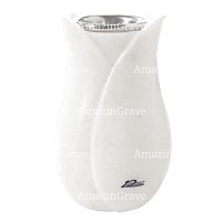 Vase à fleurs Tulipano 20cm En marbre Sivec, intérieur acier