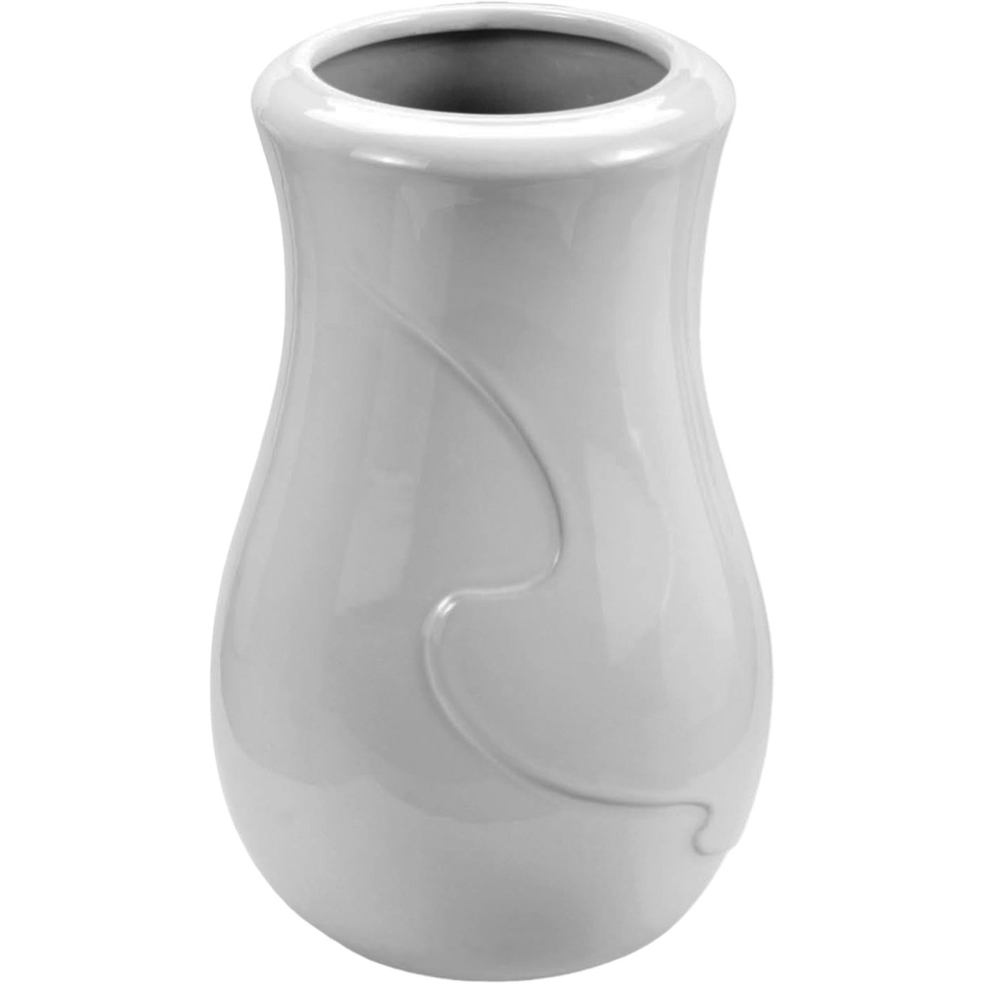 Grave vase Anna 21x13cm - 8.3x5.1in In white porcelain, ground attached ANN134T