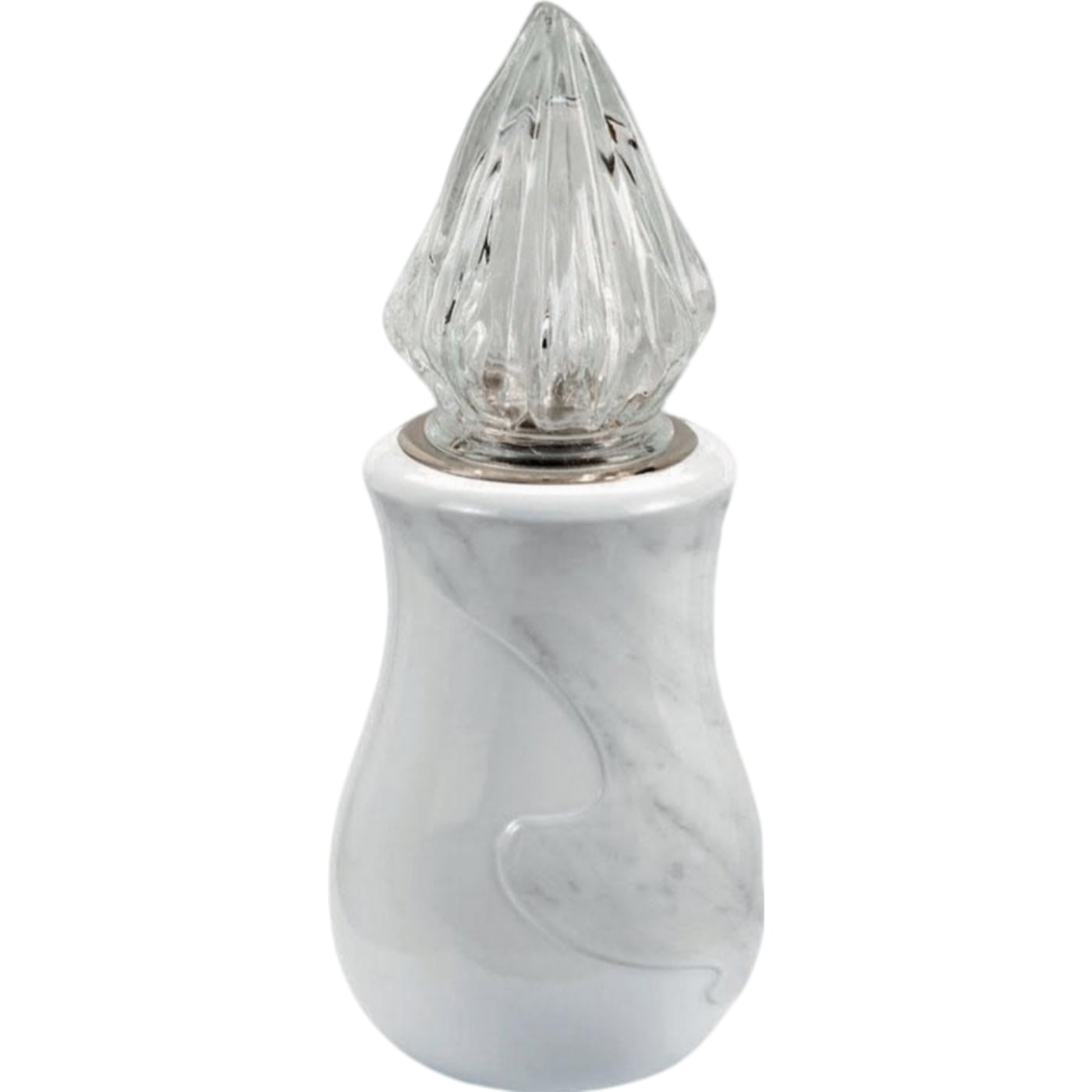 Grave light Anna carrara 10x10cm - 3.9x3.9in In white porcelain with carrara decoration, ground attached ANN136T/CARR