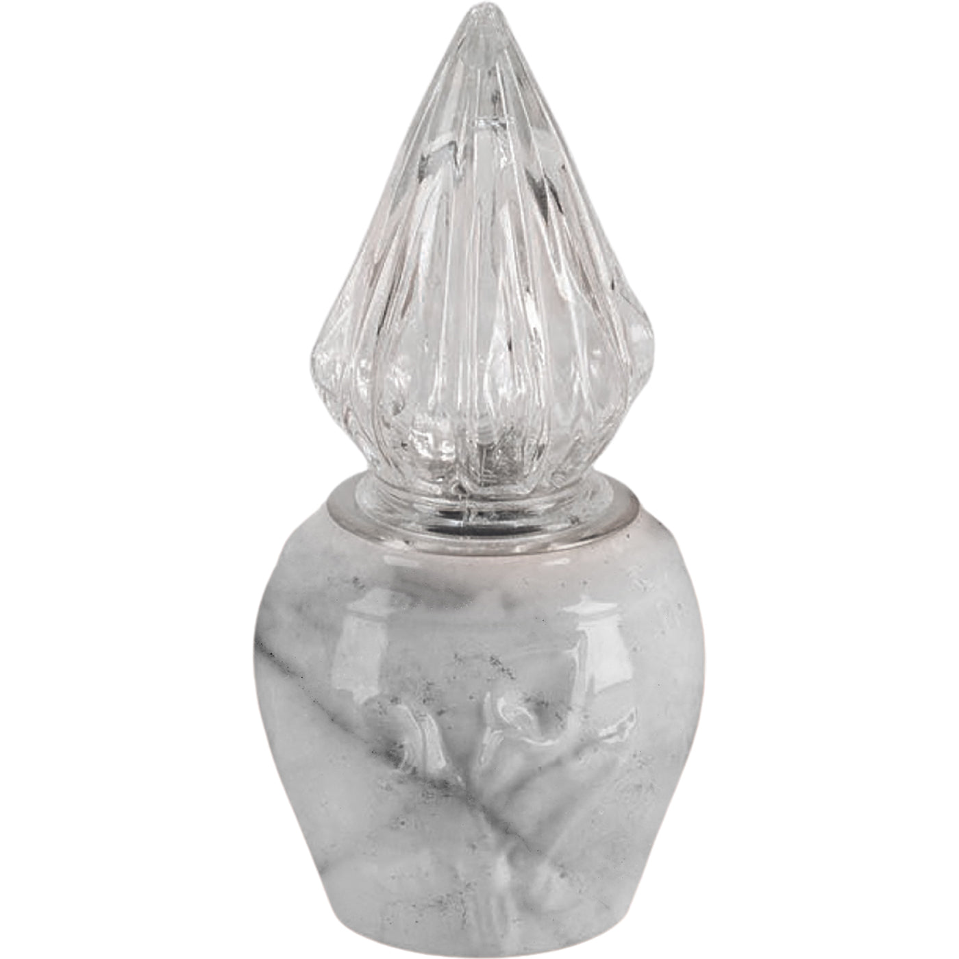 Grave light Calla carrara 10x10cm - 3.9x3.9in In white porcelain with carrara decoration, wall attached CAL164P/CARR