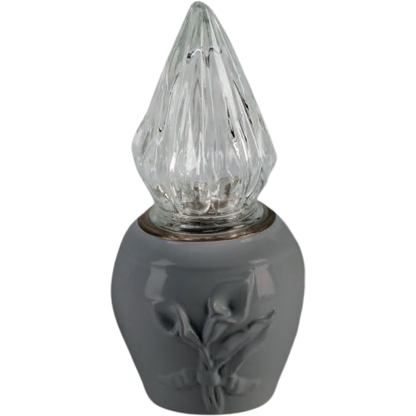 Grave light Calla gray 10x10cm - 3.9x3.9in In gray porcelain, wall attached CAL164P/G