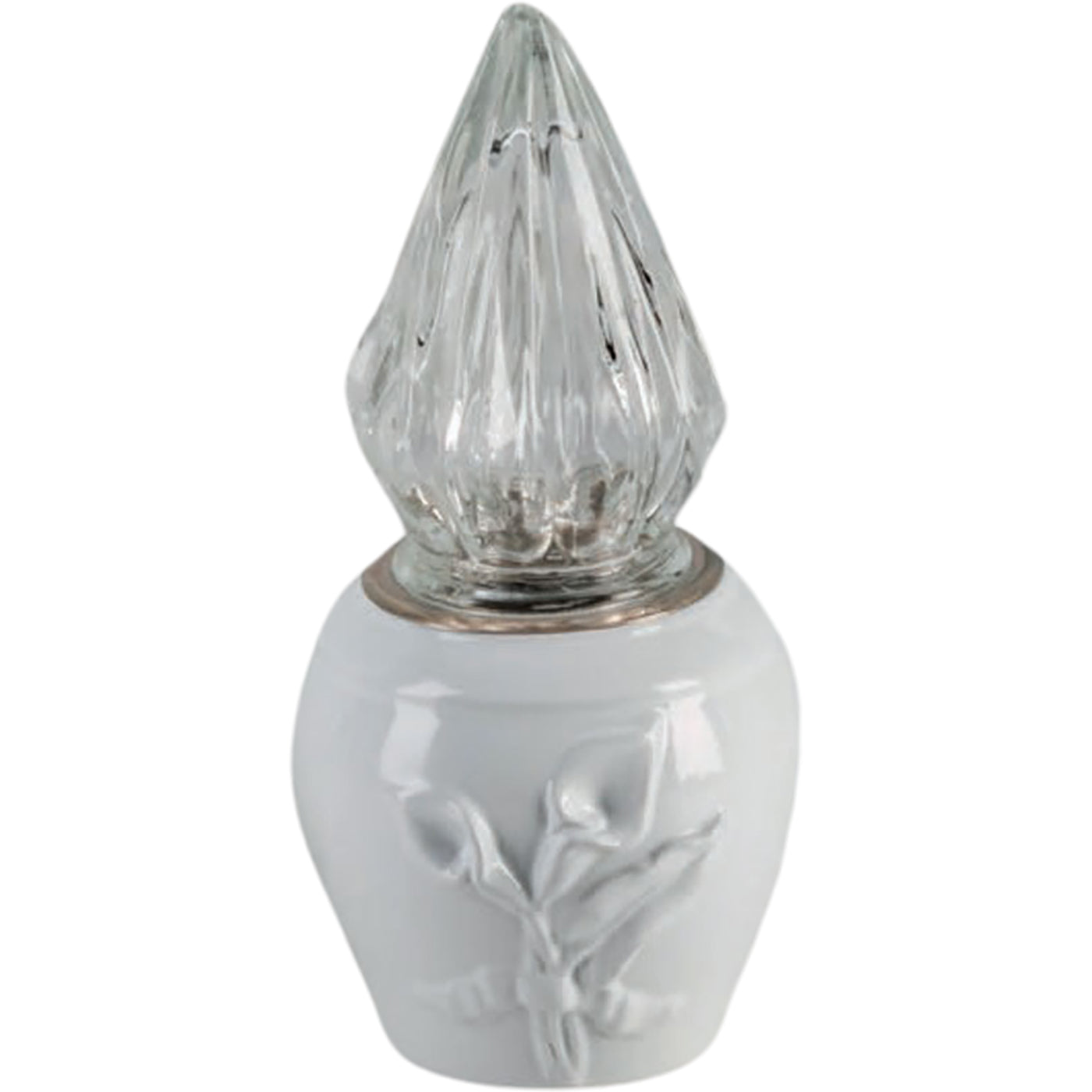 Grave light Calla 10x10cm - 3.9x3.9in In white porcelain, wall attached CAL164P