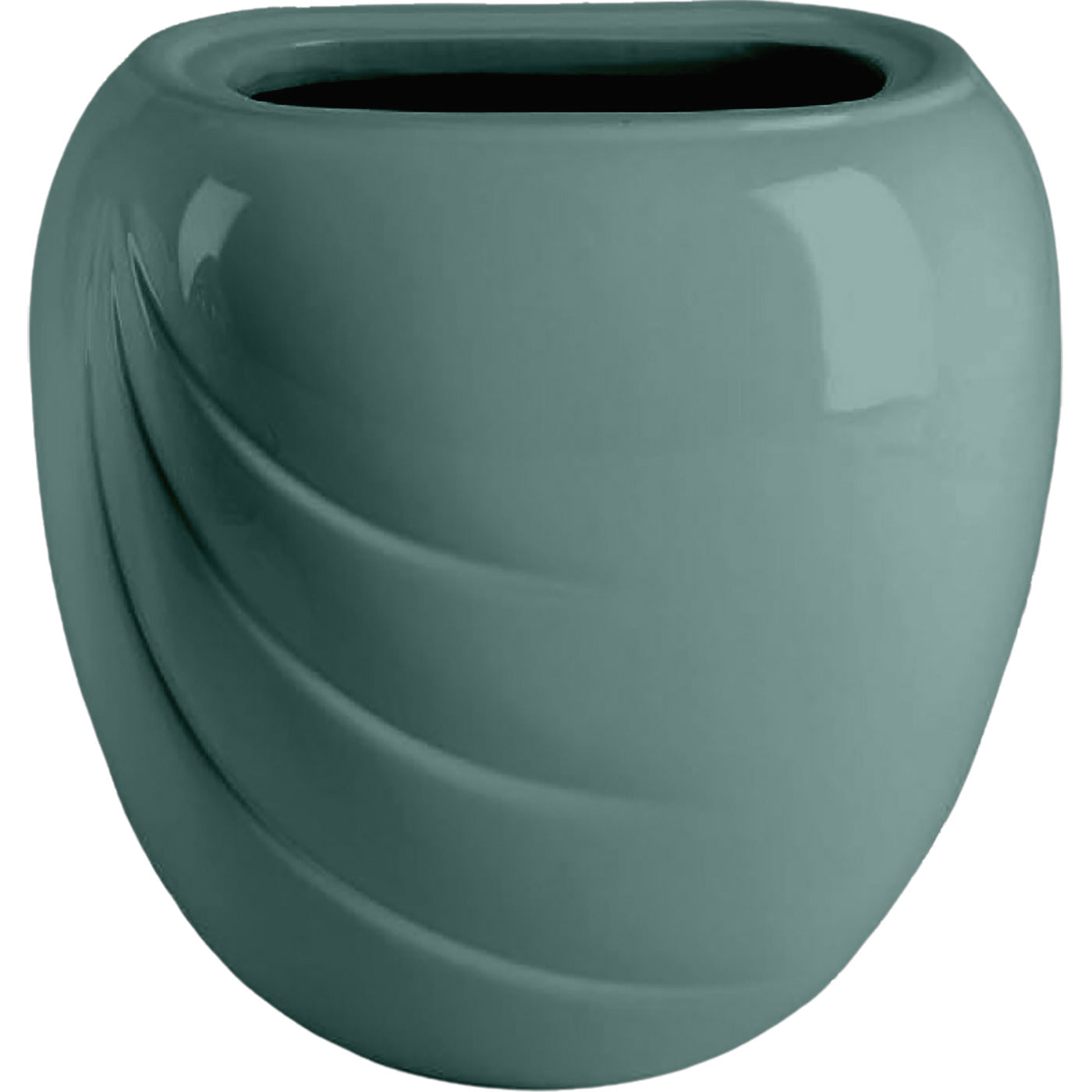Rectangular grave vase Ecotre green 19x17cm - 7.5x6.7in In green porcelain, wall attached ECO148P/V