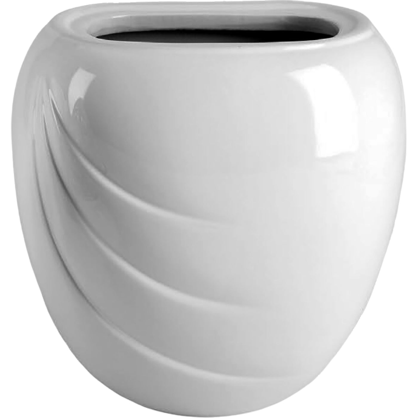 Rectangular grave vase Ecotre 19x17cm - 7.5x6.7in In white porcelain, wall attached ECO148P