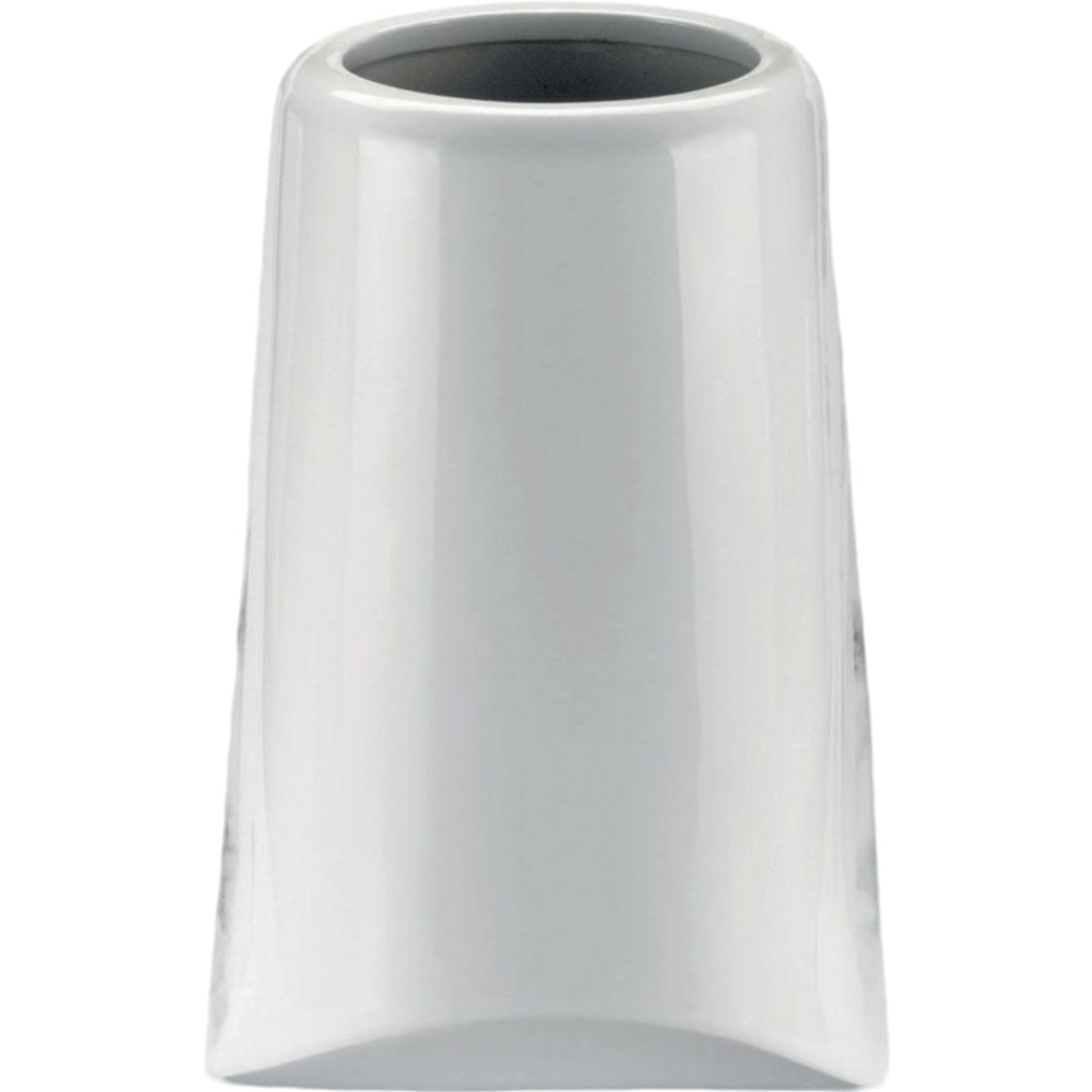 Grave vase Giselle carrara 21x13cm - 8.3x5.1in In white porcelain with carrara decoration, wall attached GI128P/CARR
