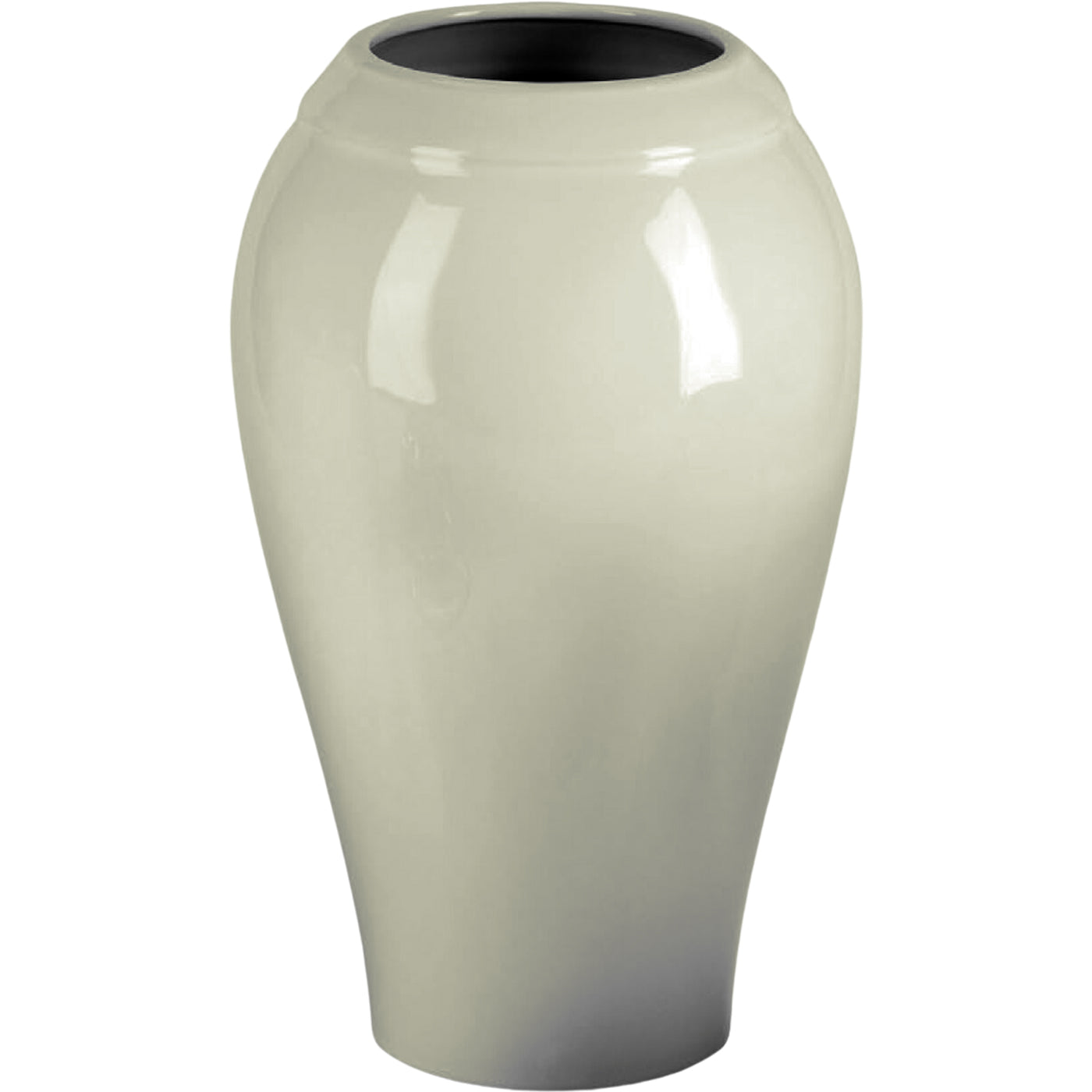 Grave vase Liscia ivory 21x13cm - 8.3x5.1in In ivory porcelain, wall attached LI144P/A