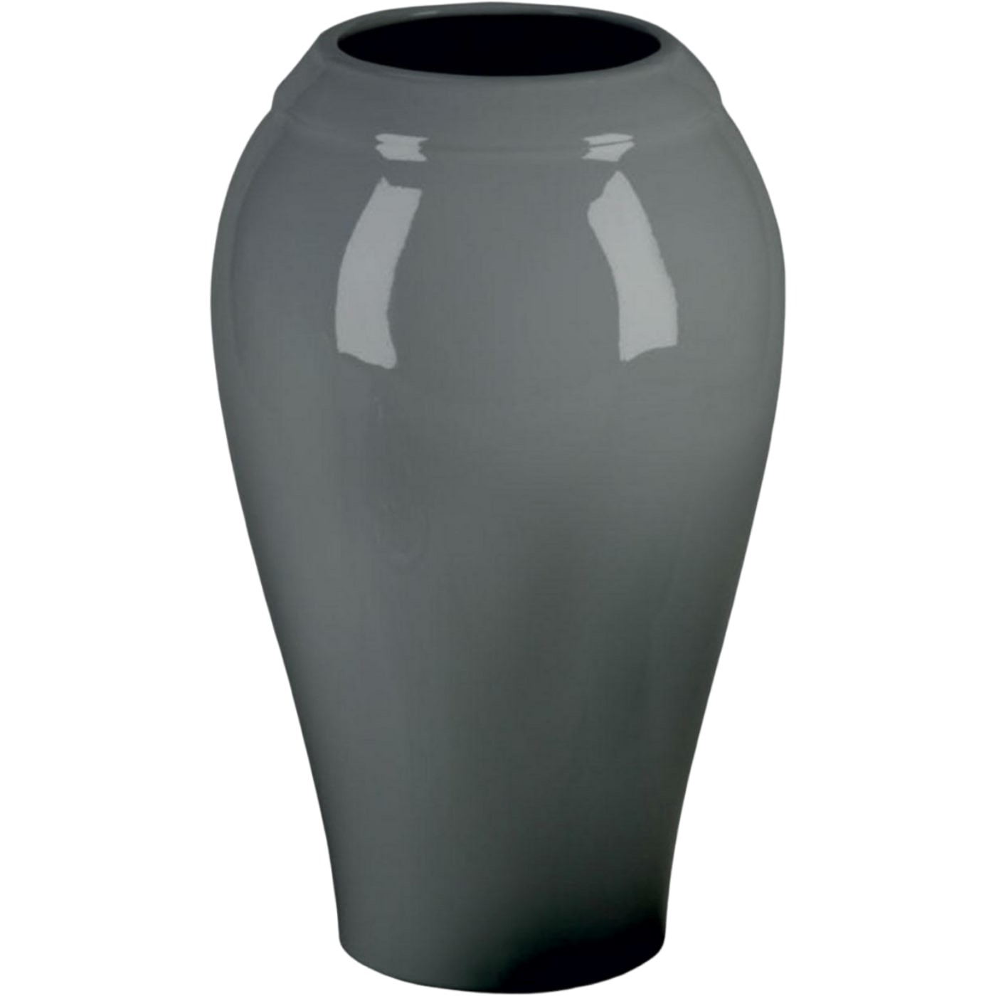 Grave vases Liscia gray 21x13cm - 8.3x5.1in In gray porcelain, ground attached LI144T/G
