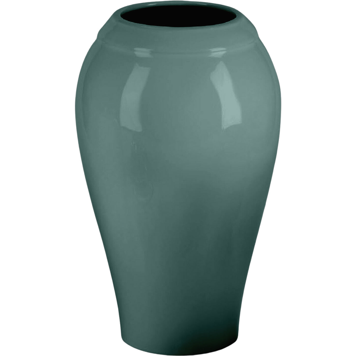 Grave vases Liscia green 21x13cm - 8.3x5.1in In green porcelain, ground attached LI144T/V