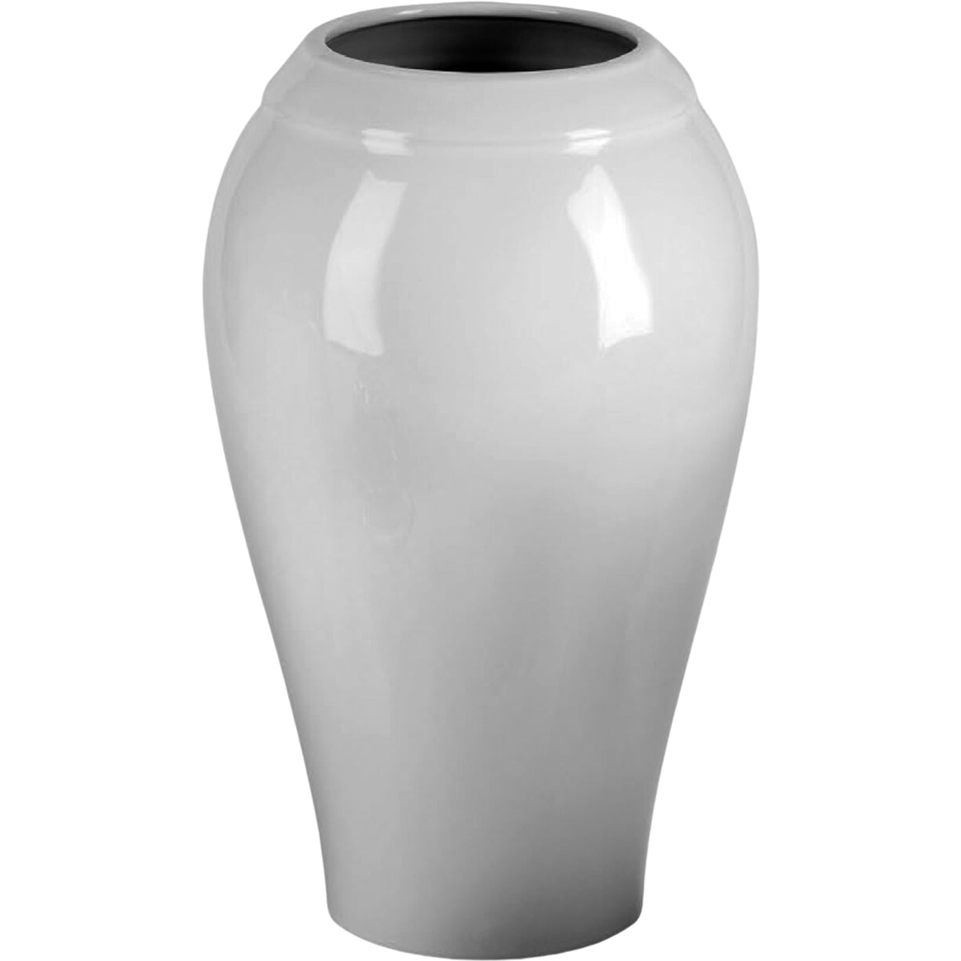 Grave vase Liscia 21x13cm - 8.3x5.1in In white porcelain, ground attached LI144T